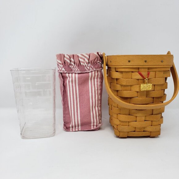 Longaberger Horizon of Hope Basket 1998 Liner Protector Gold Tone Charm - Picture 7 of 11